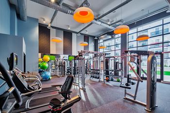 Fitness Center, separate stretching room; outdoor yoga area and free weights